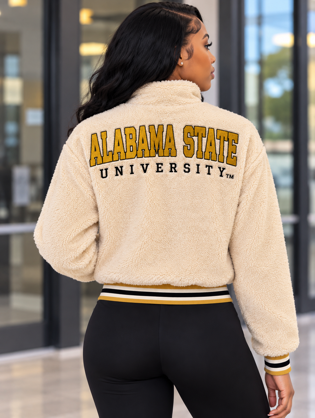 Women's Alabama State Sherpa Jacket (Runs a size small)