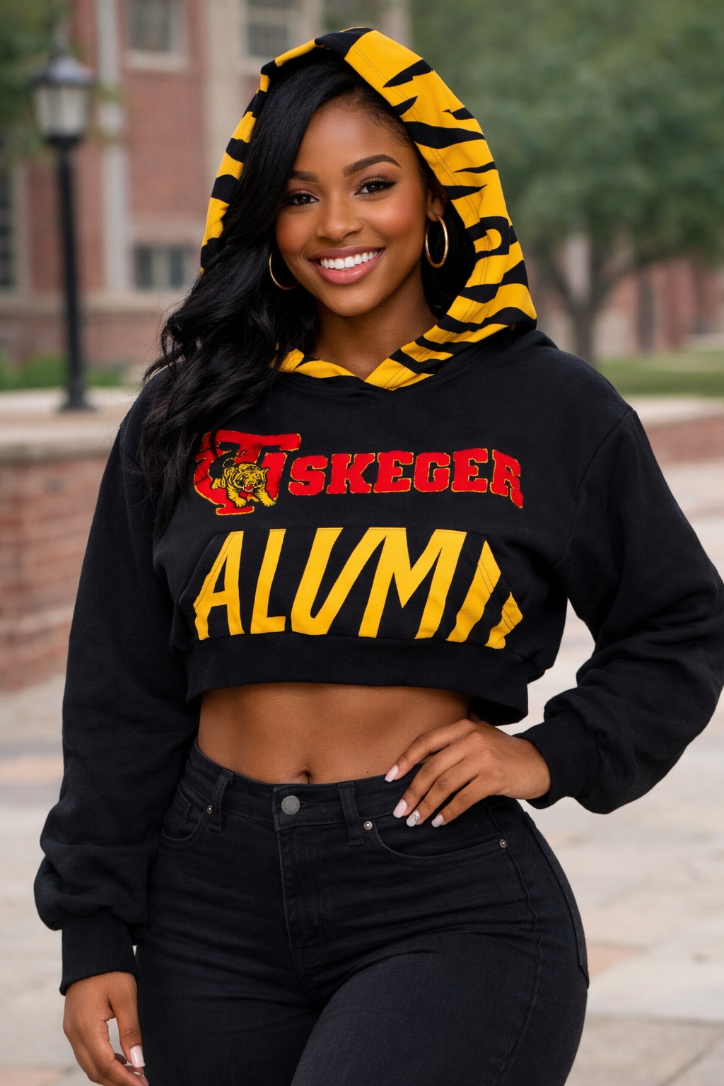 TUskegee Golden Tiger Cropped Hoodie