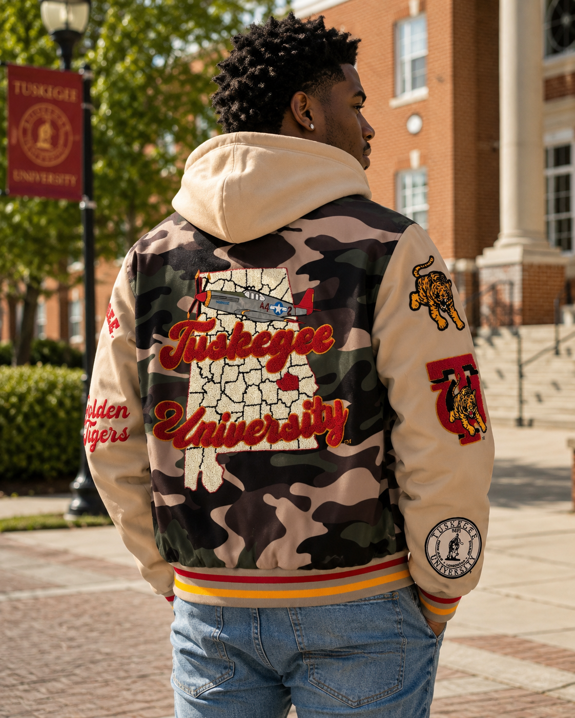 Tuskegee Camo Varsity Jacket