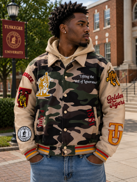 Tuskegee Camo Varsity Jacket